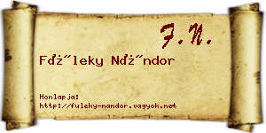 Füleky Nándor névjegykártya